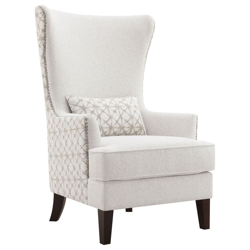 Pippin Upholstered High Wingback Accent Chair Latte - Walo Furniture