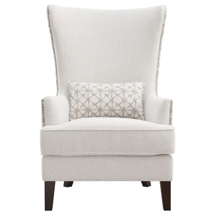 Pippin Upholstered High Wingback Accent Chair Latte - Walo Furniture