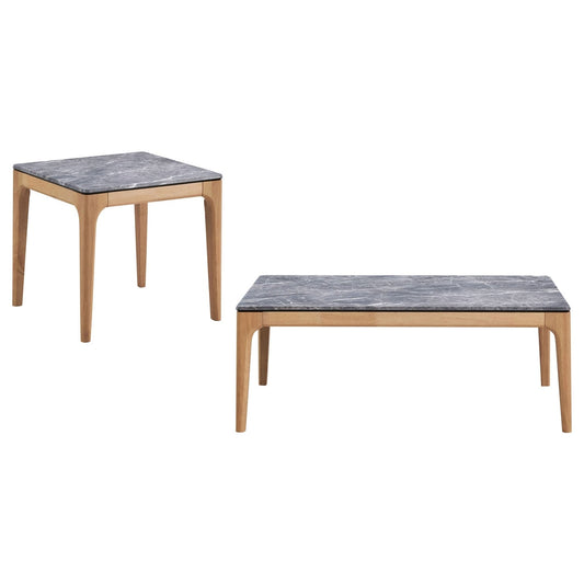 Polaris 2 - piece SmartTop Coffee and End Table Set Grey - Walo Furniture