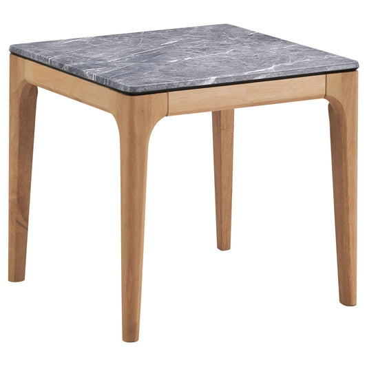 Polaris Square SmartTop Side End Table Grey and Light Oak - Walo Furniture