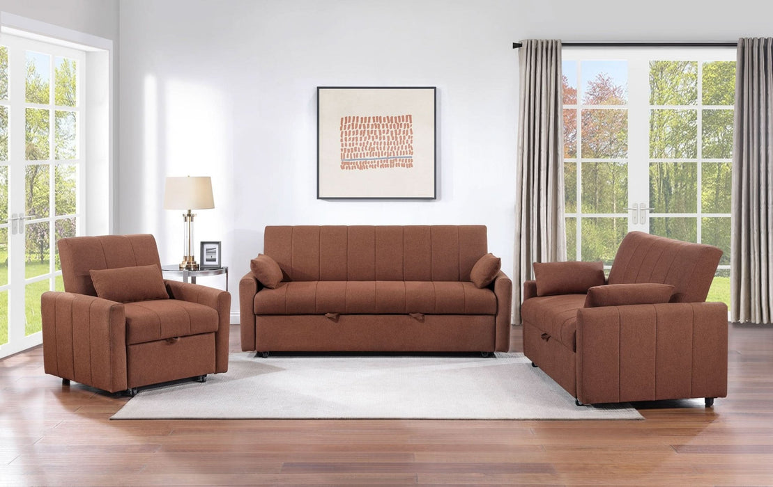 Portland Boucle Upholstered Sleeper Sofa Bed Copper - Walo Furniture