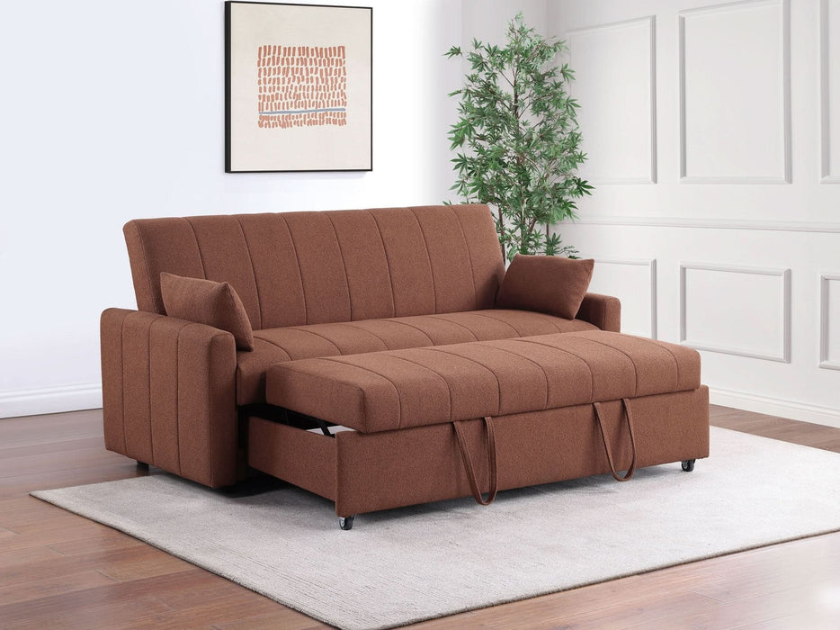 Portland Boucle Upholstered Sleeper Sofa Bed Copper - Walo Furniture