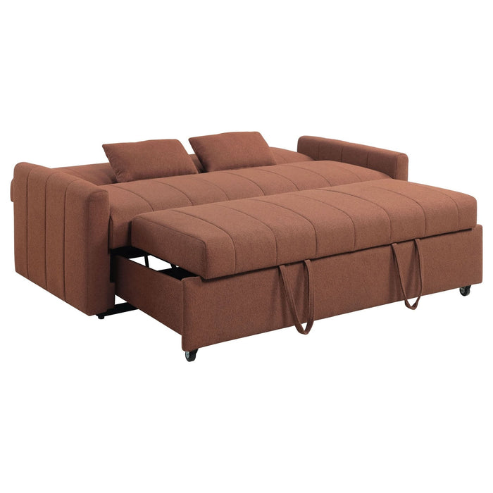 Portland Boucle Upholstered Sleeper Sofa Bed Copper - Walo Furniture