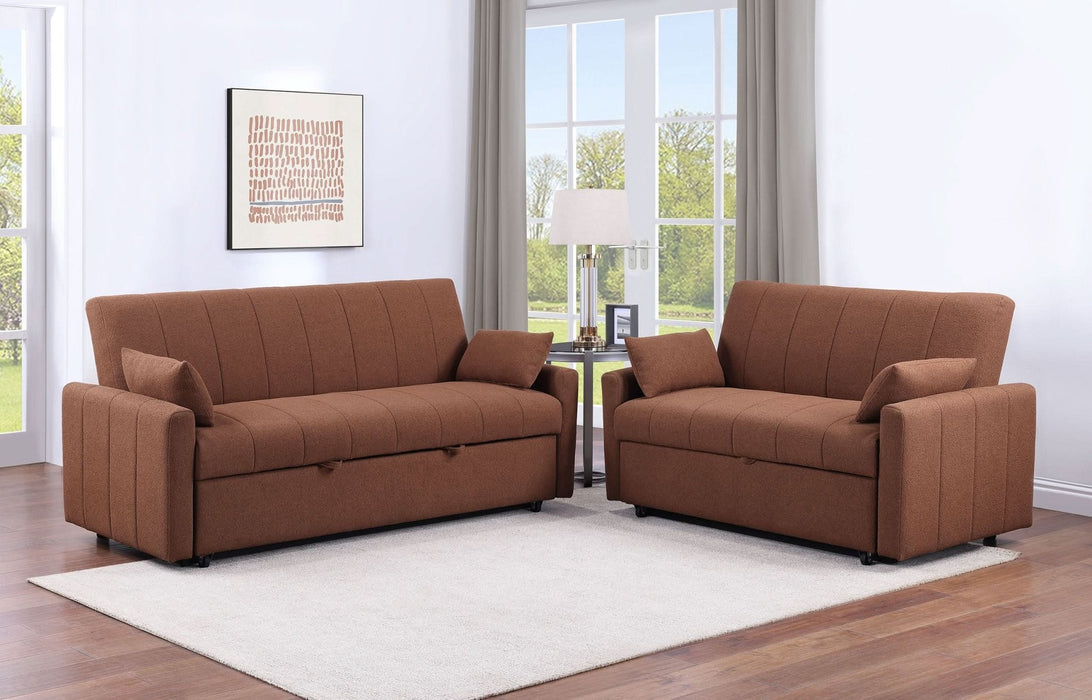 Portland Boucle Upholstered Sleeper Sofa Bed Copper - Walo Furniture