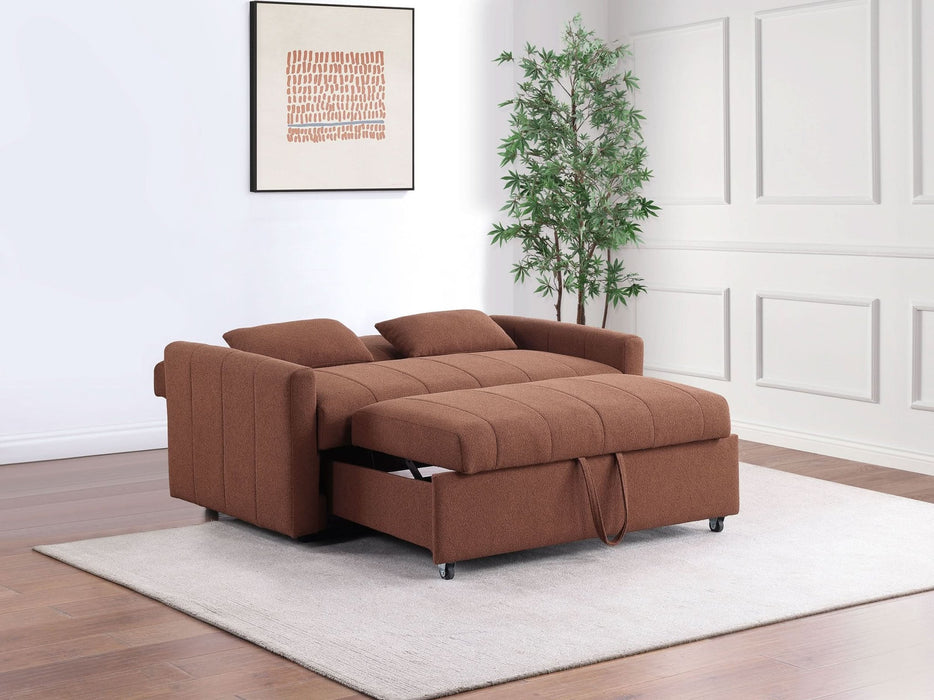 Portland Boucle Upholstered Sleeper Sofa Bed Copper - Walo Furniture