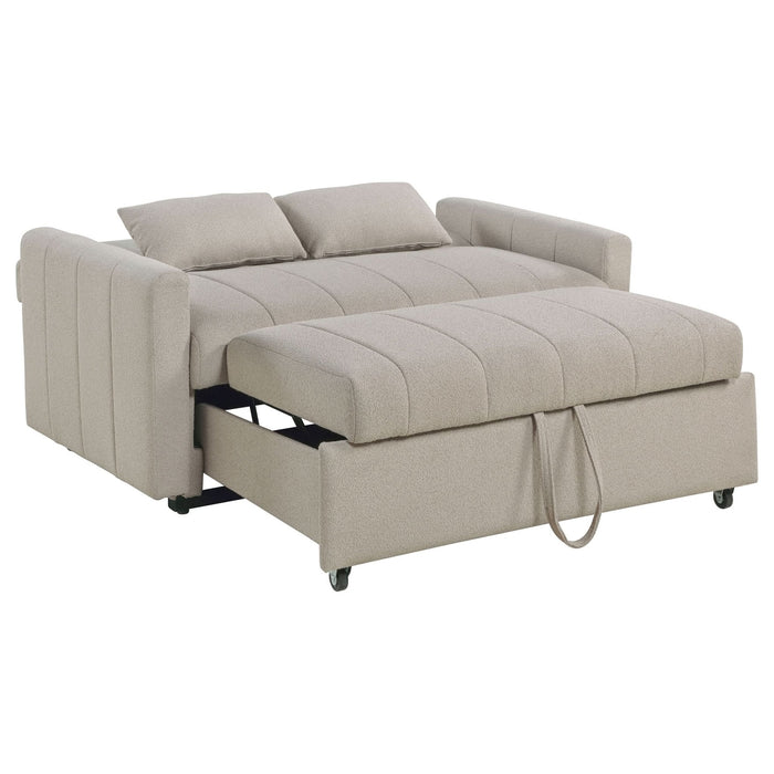 Portland Boucle Upholstered Sleeper Sofa Bed Latte - Walo Furniture