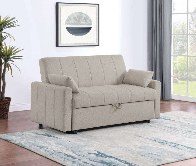 Portland Boucle Upholstered Sleeper Sofa Bed Latte - Walo Furniture