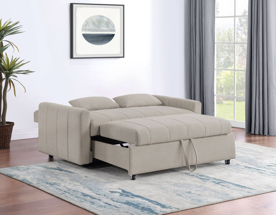 Portland Boucle Upholstered Sleeper Sofa Bed Latte - Walo Furniture