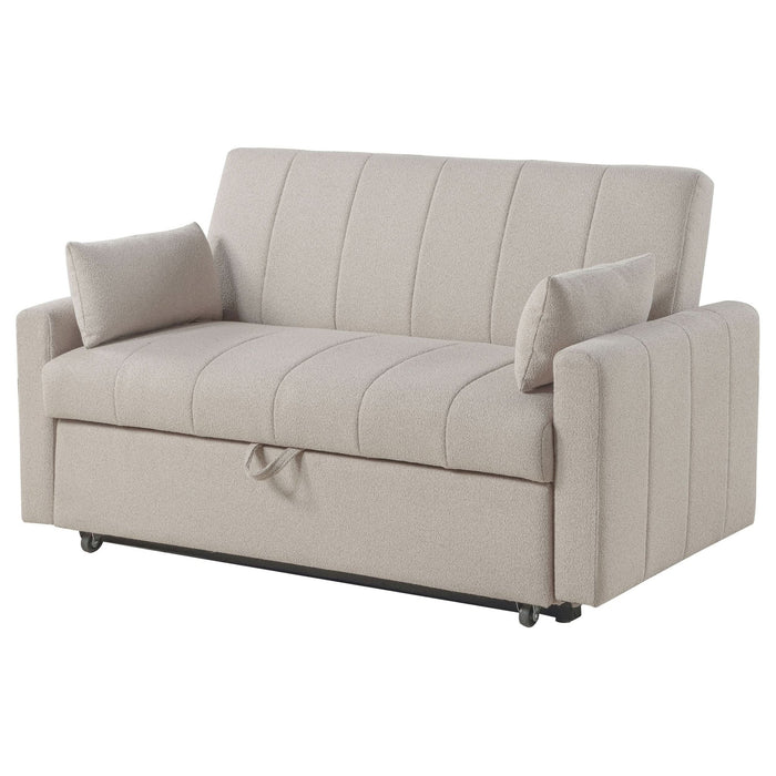 Portland Boucle Upholstered Sleeper Sofa Bed Latte - Walo Furniture