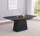 Potero 73 - inch Faux Marble Extension Leaf Dining Table Black - Walo Furniture