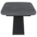 Potero 73 - inch Faux Marble Extension Leaf Dining Table Black - Walo Furniture