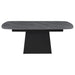 Potero 73 - inch Faux Marble Extension Leaf Dining Table Black - Walo Furniture