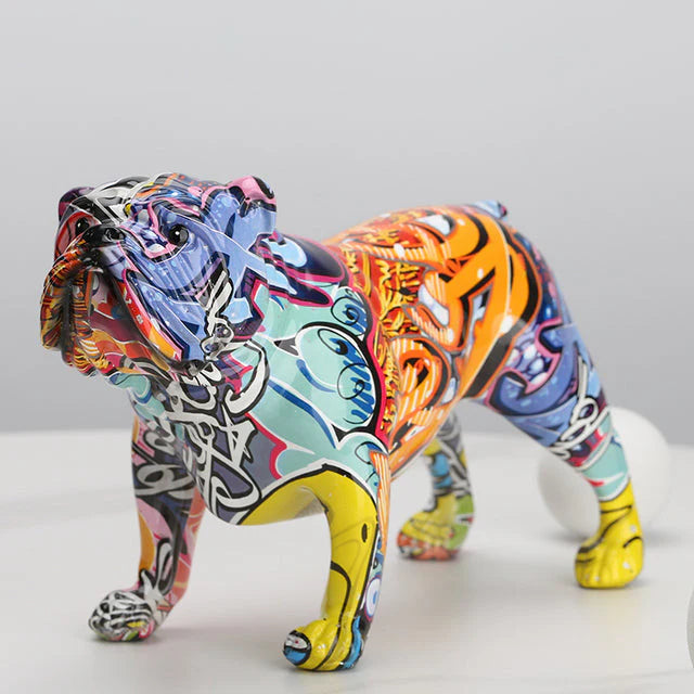 ArtZ® English Bulldog Graffiti Painted Statue