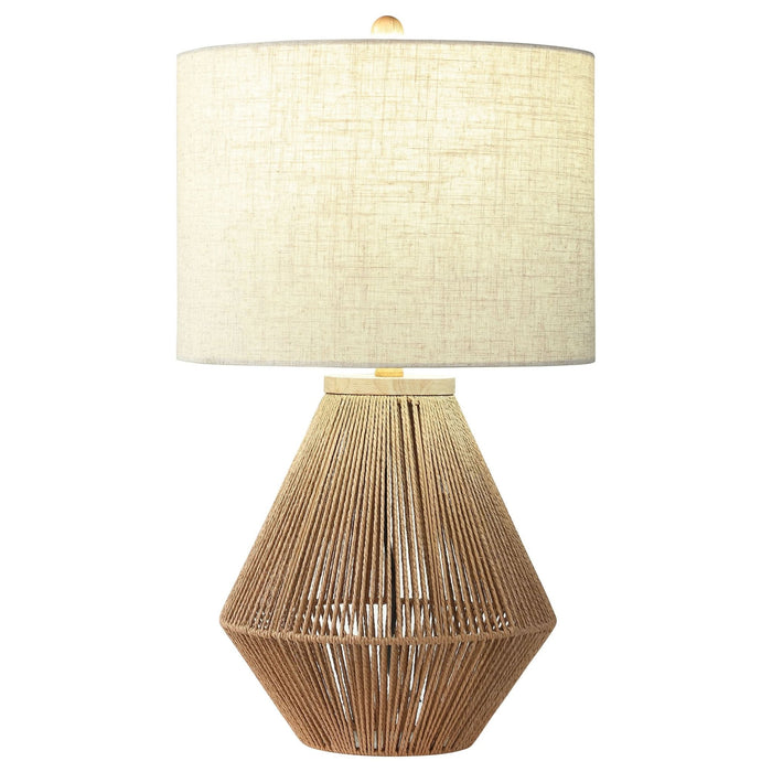 Pryor Drum Shade Handwoven Rope Table Lamp Natural - Walo Furniture