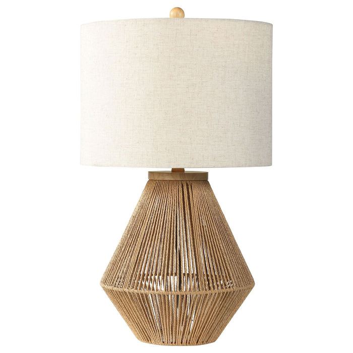 Pryor Drum Shade Handwoven Rope Table Lamp Natural - Walo Furniture