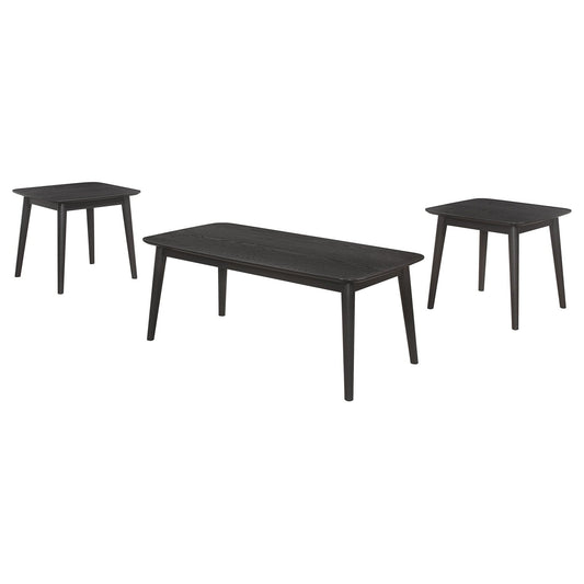 Radley 3 - piece Rectangular Coffee Table Set Black - Walo Furniture