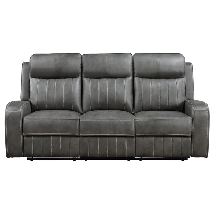 Raelynn 2 - piece Upholstered Reclining Sofa Set Grey - Walo Furniture