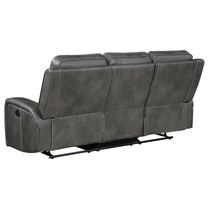 Raelynn 2 - piece Upholstered Reclining Sofa Set Grey - Walo Furniture