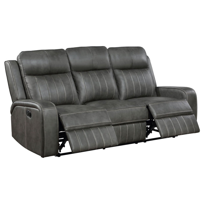 Raelynn 2 - piece Upholstered Reclining Sofa Set Grey - Walo Furniture