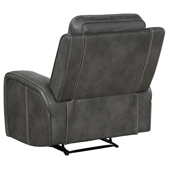 Raelynn 3 - piece Upholstered Reclining Sofa Set Grey - Walo Furniture