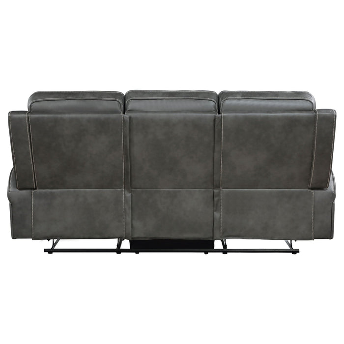 Raelynn Upholstered Track Arm Motion Sofa Grey - Walo Furniture