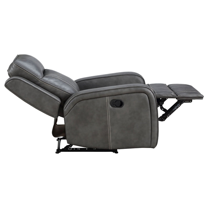 Raelynn Upholstered Track Arm Recliner Grey - Walo Furniture