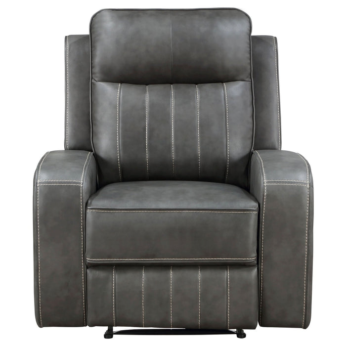 Raelynn Upholstered Track Arm Recliner Grey - Walo Furniture