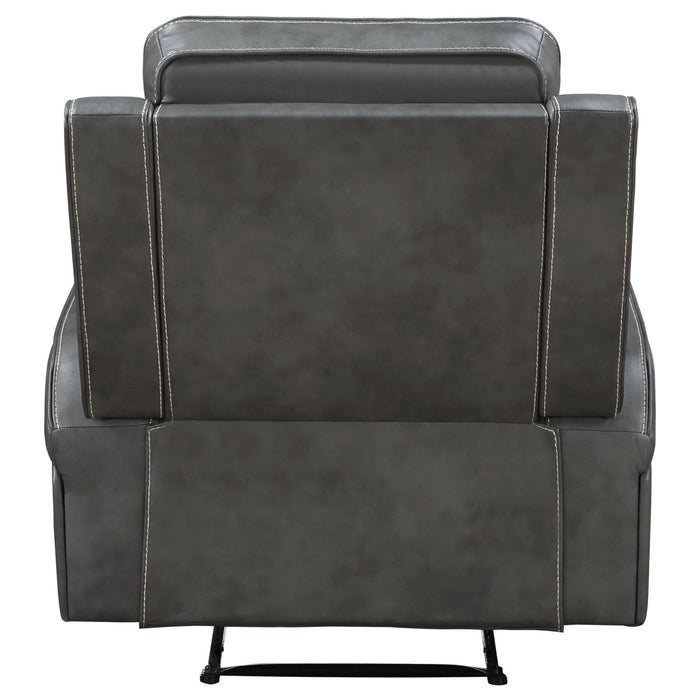 Raelynn Upholstered Track Arm Recliner Grey - Walo Furniture