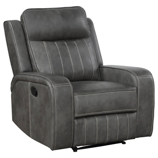 Raelynn Upholstered Track Arm Recliner Grey - Walo Furniture