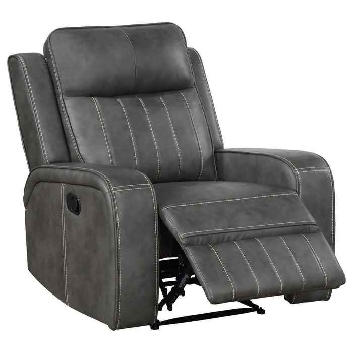 Raelynn Upholstered Track Arm Recliner Grey - Walo Furniture