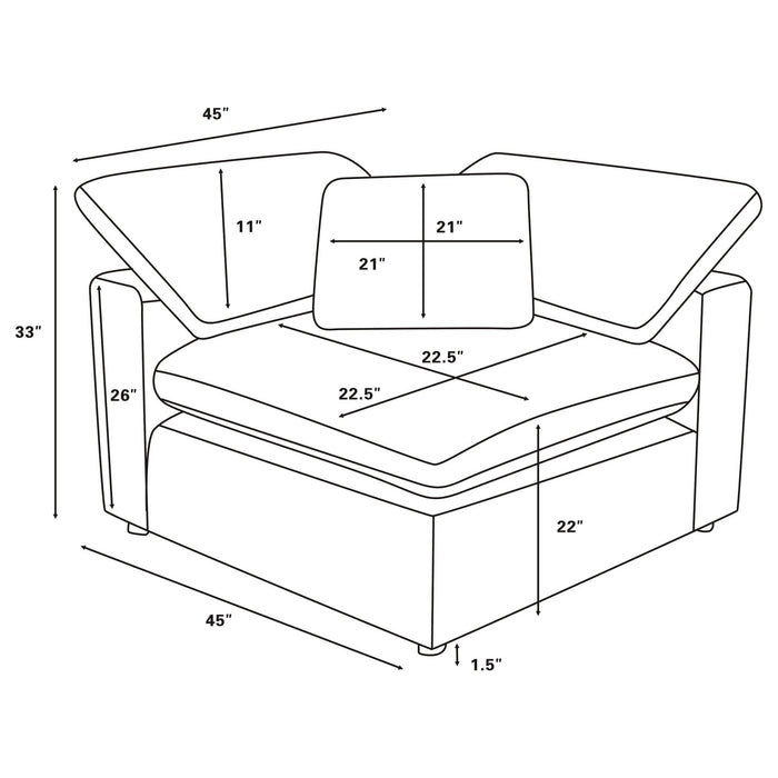 Raleigh 5 - piece Boucle Upholstered Modular Sectional Grey - Walo Furniture