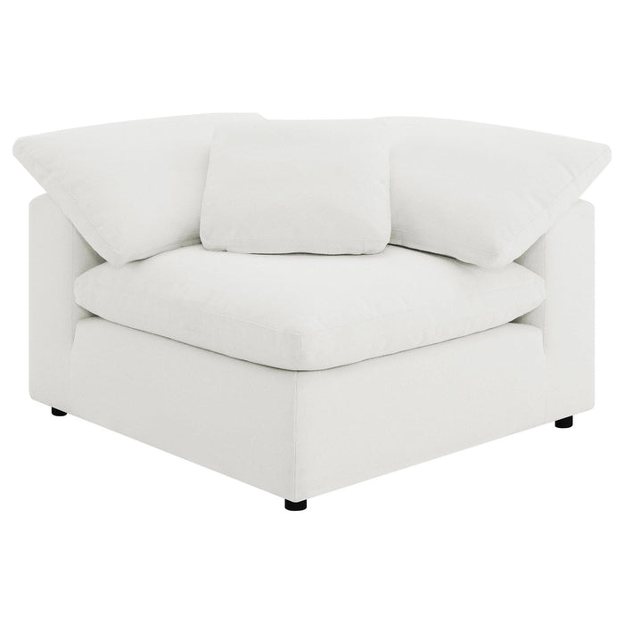 Raleigh 5 - piece Boucle Upholstered Modular Sectional Ivory - Walo Furniture