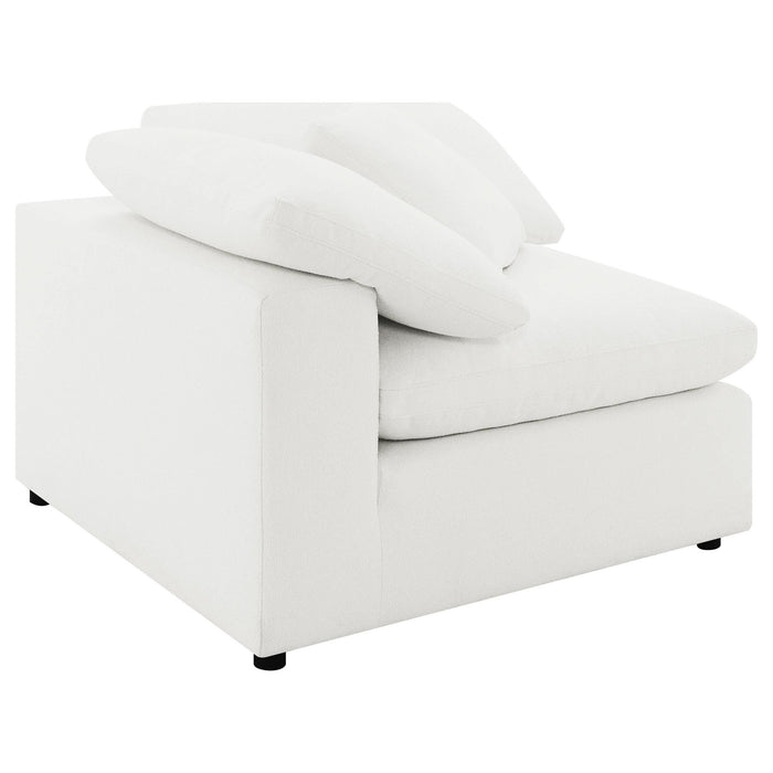 Raleigh 5 - piece Boucle Upholstered Modular Sectional Ivory - Walo Furniture