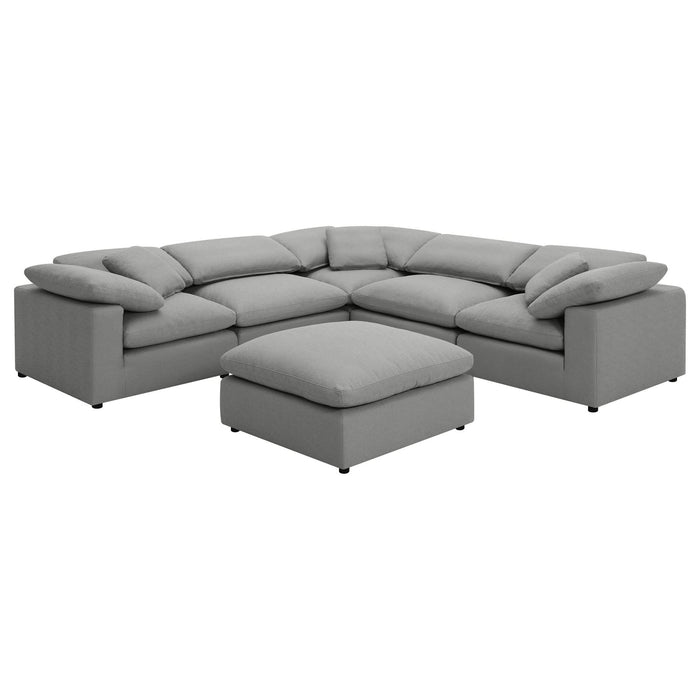 Raleigh 6 - piece Boucle Upholstered Modular Sectional Grey - Walo Furniture