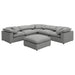 Raleigh 6 - piece Boucle Upholstered Modular Sectional Grey - Walo Furniture