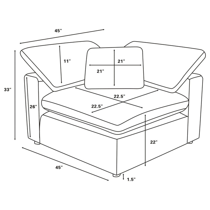 Raleigh 6 - piece Boucle Upholstered Modular Sectional Grey - Walo Furniture