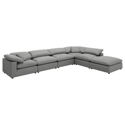 Raleigh 6 - piece Boucle Upholstered Modular Sectional Grey - Walo Furniture