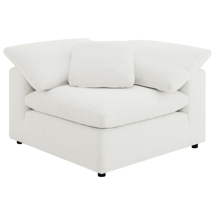 Raleigh 6 - piece Boucle Upholstered Modular Sectional Ivory - Walo Furniture