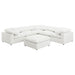 Raleigh 6 - piece Boucle Upholstered Modular Sectional Ivory - Walo Furniture