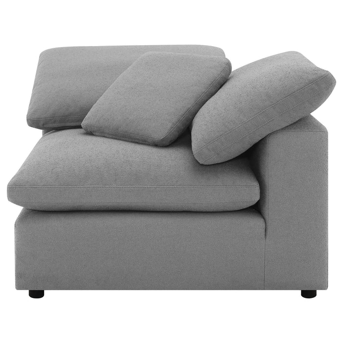 Raleigh Boucle Upholstered Corner Chair Grey - Walo Furniture