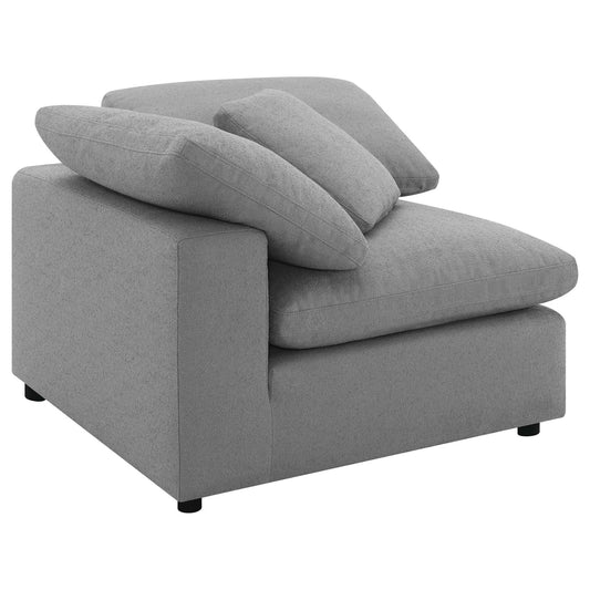 Raleigh Boucle Upholstered Corner Chair Grey - Walo Furniture