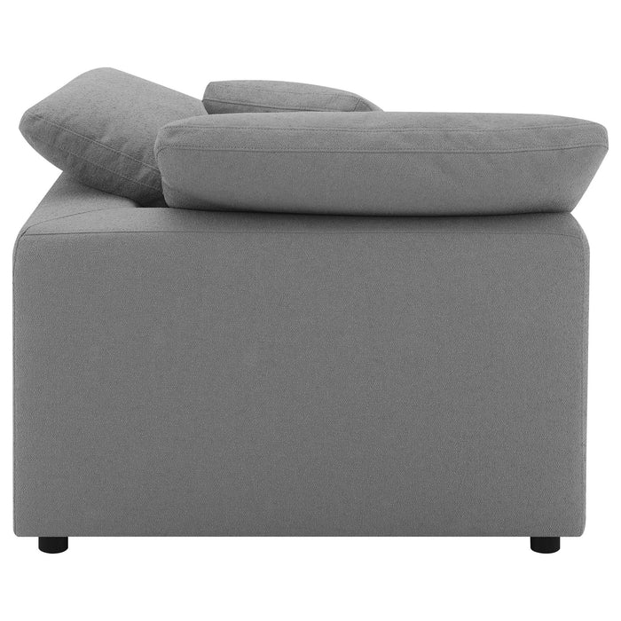 Raleigh Boucle Upholstered Corner Chair Grey - Walo Furniture