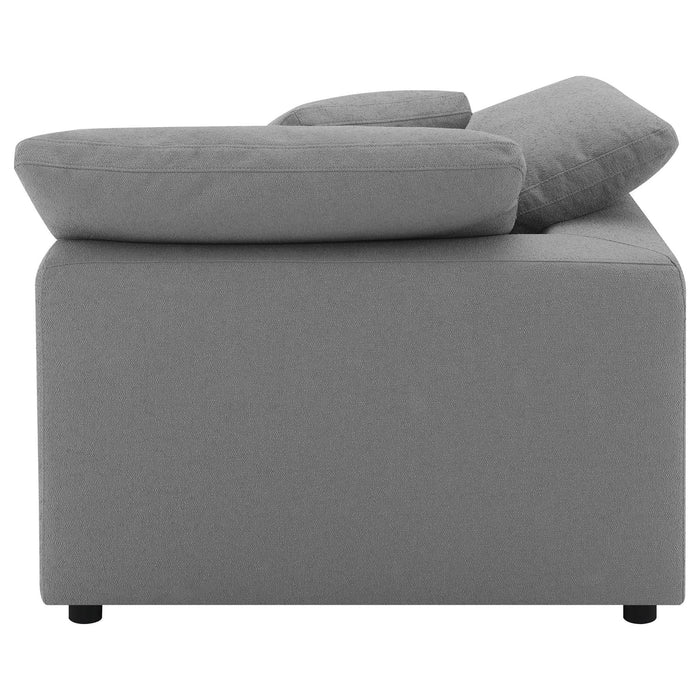 Raleigh Boucle Upholstered Corner Chair Grey - Walo Furniture