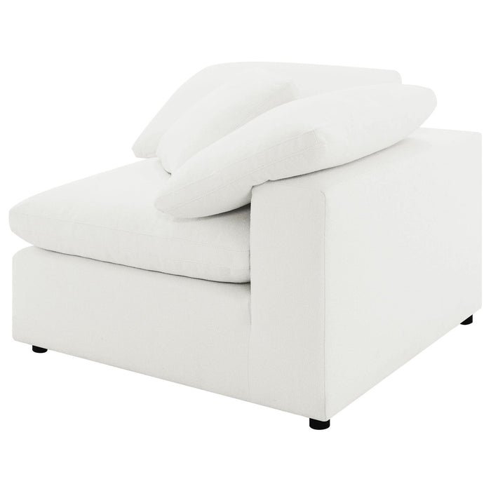 Raleigh Boucle Upholstered Corner Chair Ivory - Walo Furniture