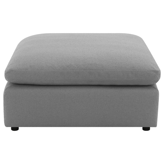 Raleigh Boucle Upholstered Ottoman Grey - Walo Furniture