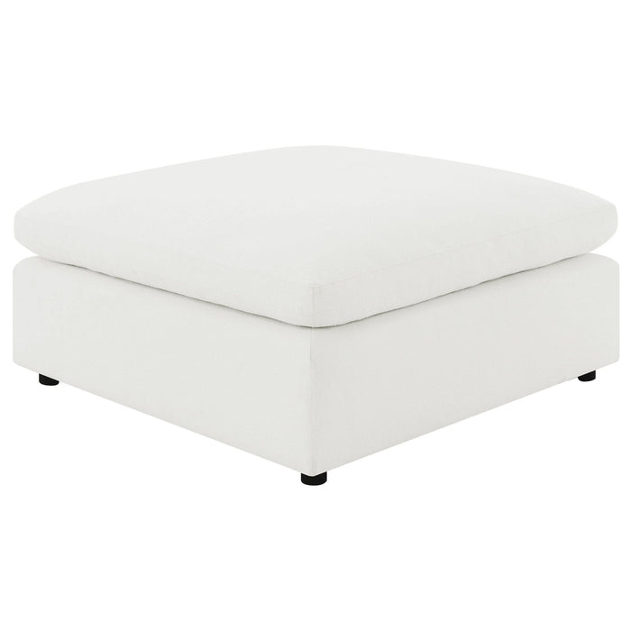 Raleigh Boucle Upholstered Ottoman Ivory - Walo Furniture