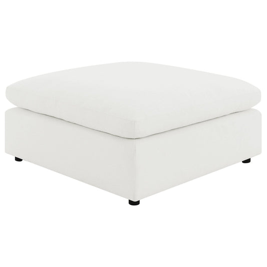 Raleigh Boucle Upholstered Ottoman Ivory - Walo Furniture