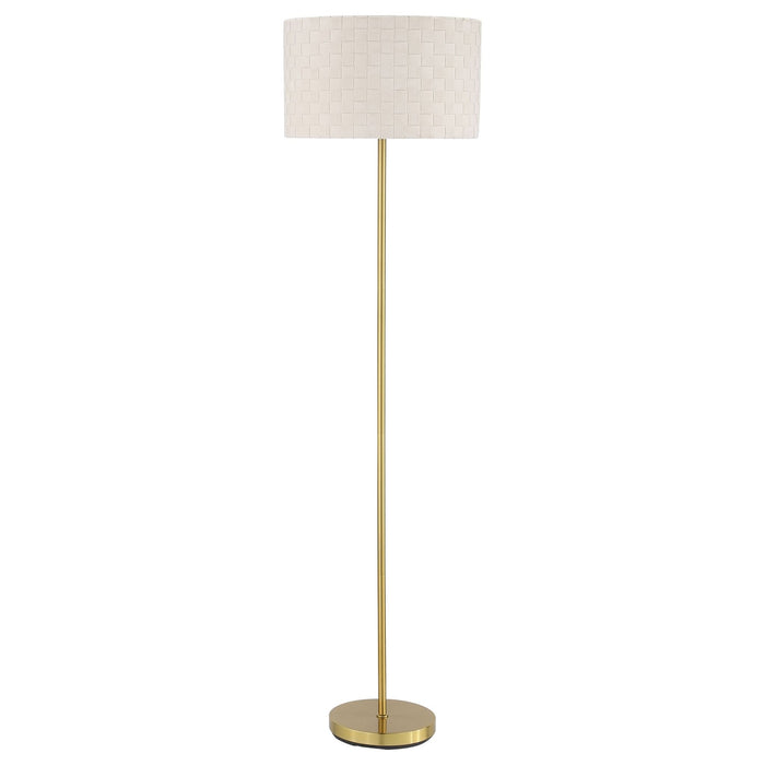 Ramiro 66 - inch Drum Shade Metal Floor Lamp Gold - Walo Furniture