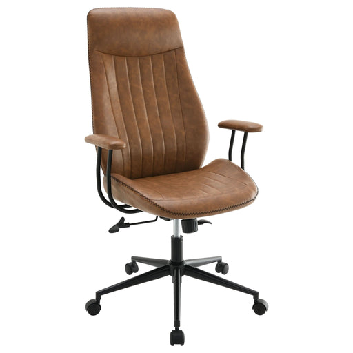 Ranger Upholstered Adjustable Home Office Desk Chair Brown - Walo Furniture