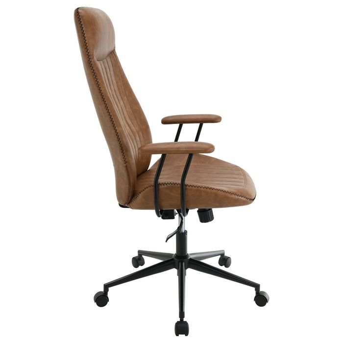 Ranger Upholstered Adjustable Home Office Desk Chair Brown - Walo Furniture